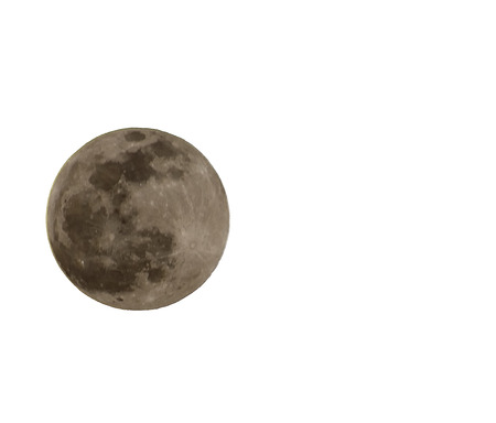 Full moon on white backgroundの写真素材