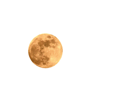 Full moon on white backgroundの写真素材