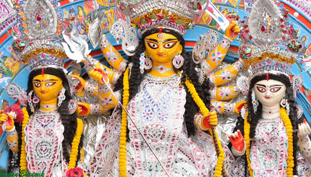 Durga puja festival at Kolkata, Indiaの写真素材