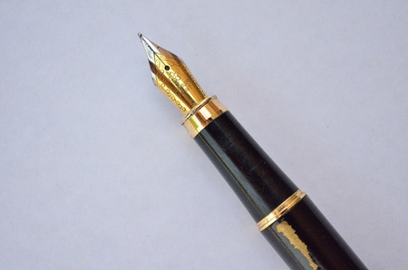 Old classical fountain pen closeupの写真素材