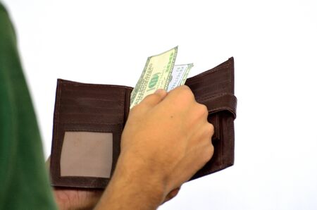 Human counting money.