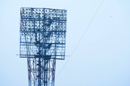 A lighting tower of a sports field.の写真素材