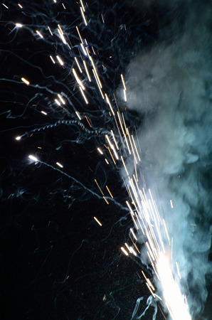 Fireworks crack in a night