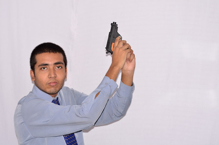 Security man with pistol