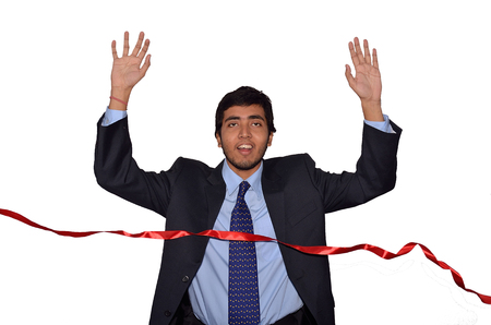 Businessman happy with winの写真素材