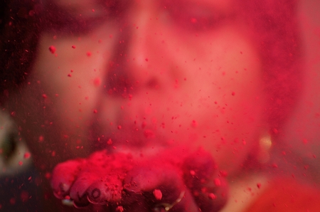 Girl expresses her love.の写真素材