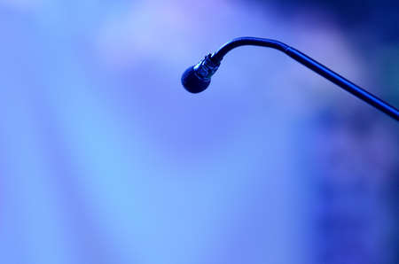 Before a conference, Microphones  ready for speech.の写真素材