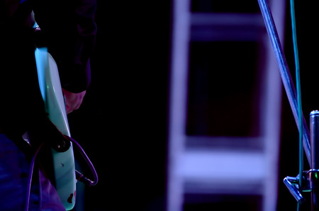 During Christmas a live stage programme is performed by singer at Calcutta. Various songs are sung by singerの写真素材