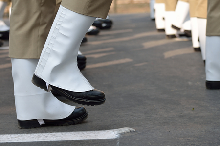 Soldiers marching in row.の写真素材