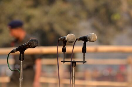 Three microphonesの写真素材
