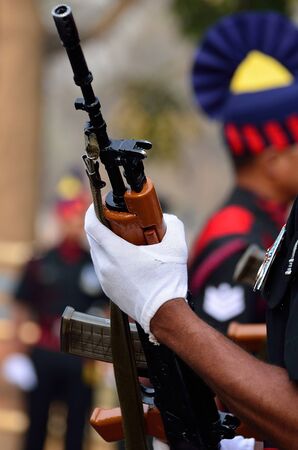 Security man with gun.の写真素材