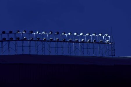 Floodlight in a football stadiumの写真素材