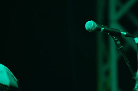 Close-up of sound recording instrument, Microphone.の写真素材