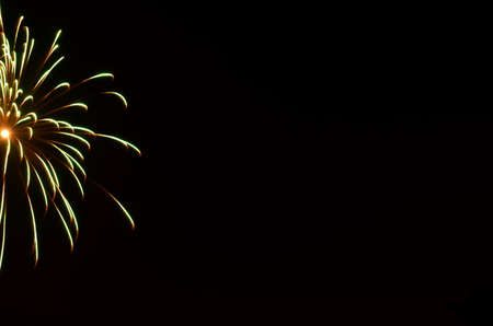A single fireworks in a night sky