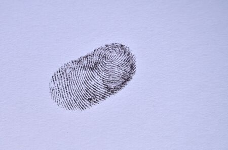 Scanned fingerprint. criminal identity.の写真素材