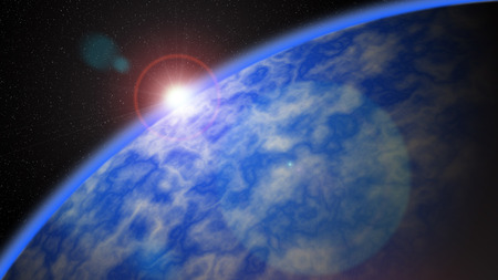 Celestial object. The photograph is prepared using 3D rendering and Gaussian noise distribution in...