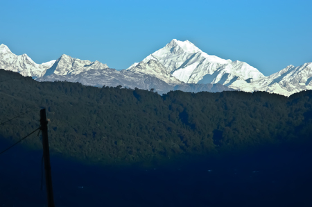 Himalaya mountain under blue sky seen from India.の写真素材