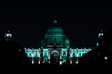 Victoria Memorial Hall, Kolkata, India in a night. The building is located at the heart of city Kolkata.For other memorials to Queen Victoria and is now a museum. It was built between 1906 and 1921.のeditorial素材