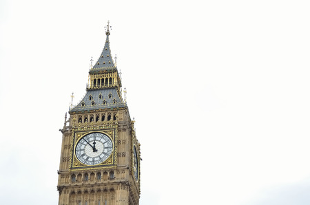 Big Ben isolated background at London, UK.