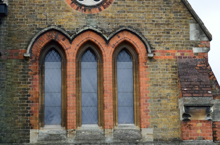 Colored window of is captured from low angle.の写真素材