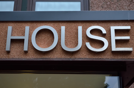 'HOUSE' lettering engraving.の写真素材