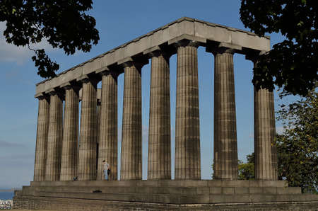 Edinburgh National Monument in Calton Hill, Scotland.の写真素材
