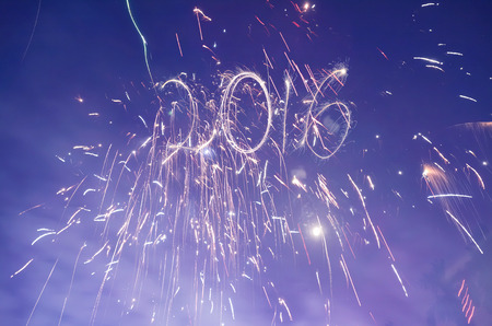 Fireworks in sky. 2016 New year eve.の写真素材