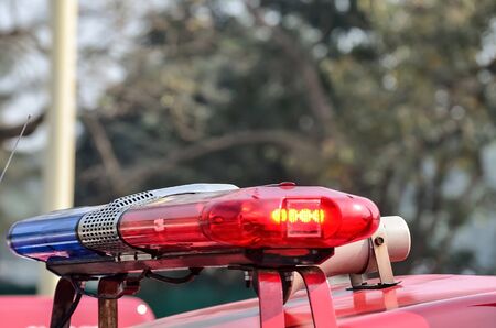 Emergency siren on top of car.の写真素材