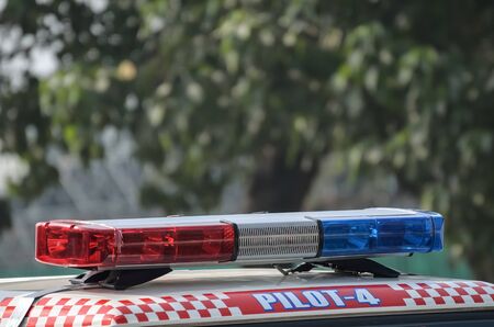 Emergency siren on top of car.の写真素材