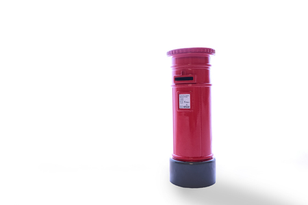 London post-box is isolated on whiteの写真素材