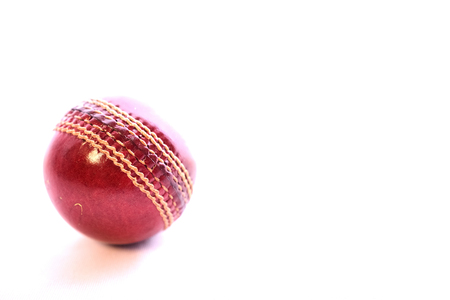 cricket ball on isoolated whiteの写真素材