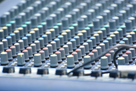 Audio mixer, music equipment in a live concert
