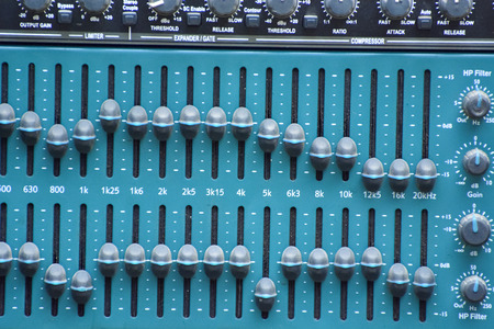 Audio mixer, music equipment in a live concertの写真素材