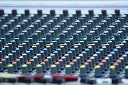 Audio mixer, music equipment in a live concert