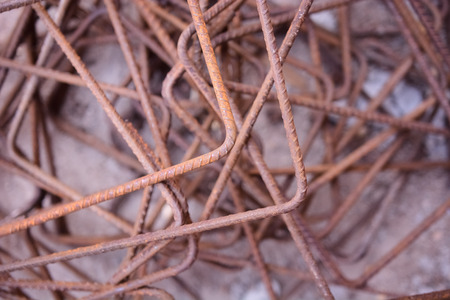 Rusty Iron rods rod in construction siteの写真素材