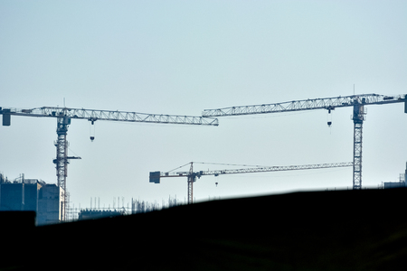 Crane in construction siteの写真素材