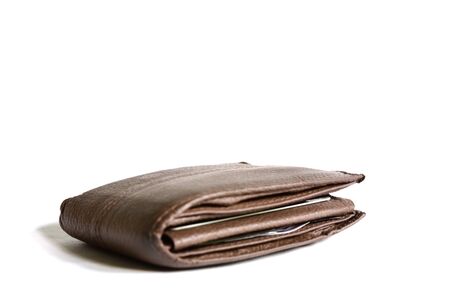 wallet of money on isolated white background