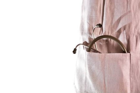 stethoscope in doctor's apronの写真素材