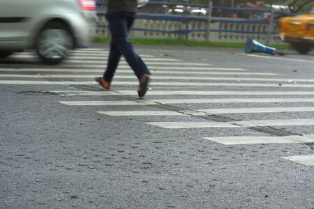 Pedestrian crossing at  Calcutta.の写真素材