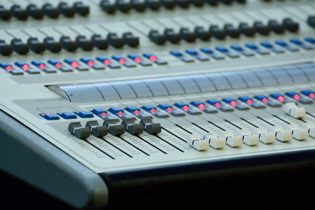 Close-up Of Professional Digital Sound Mixer