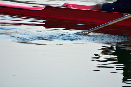 Close up of rowing oarの写真素材