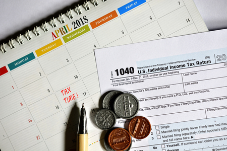 Tax day for 2017 returns is April 17, 2018の写真素材