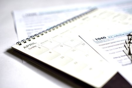Tax day for 2017 returns is April 17, 2018の写真素材
