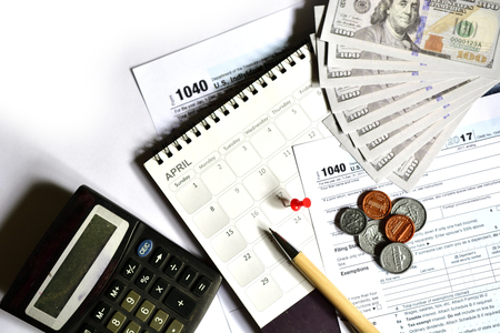 Tax day for 2017 returns is April 17, 2018の写真素材