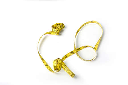 Measuring tape isolated on white backgroundの写真素材