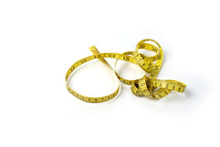 Measuring tape isolated on white backgroundの写真素材