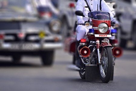 Traffic police sergeant on motorcycle.