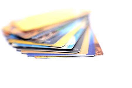 Credit cards on isolated white background