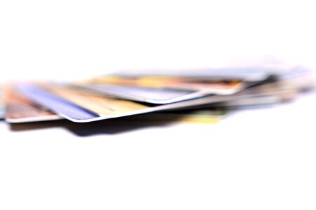 Credit cards on isolated white background