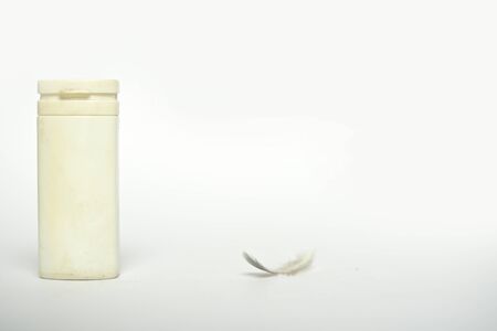 Women scream cream product on white backgroundの写真素材